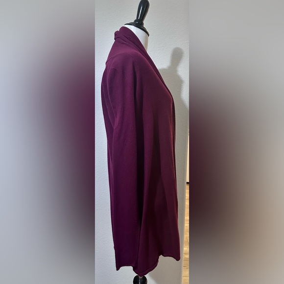 Dreamers Womens Cardigan Sweater Burgundy Knit Long Sleeve Lightweight Size S/M - Picture 2 of 6